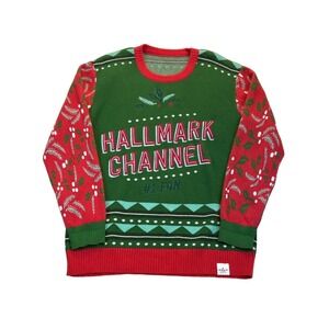 Hallmark Channel Sweater Christmas Embroidered Green No Size Tag
